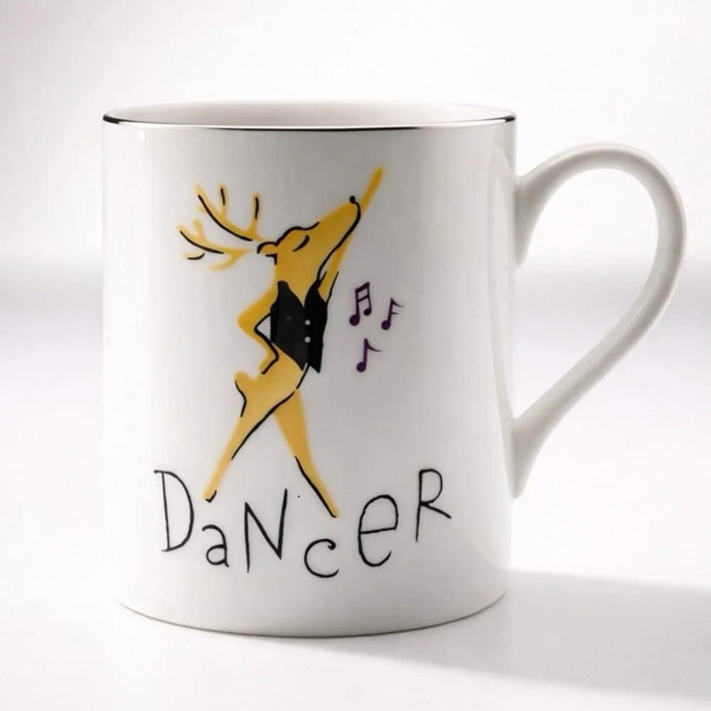 Pottery Barn Reindeer Mugs Set of 6 - Whimsical Retired Holiday NWOB